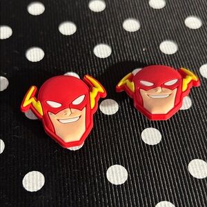 Red Flash Hero Kids Costume Accessory - Pair of Shoe Charms